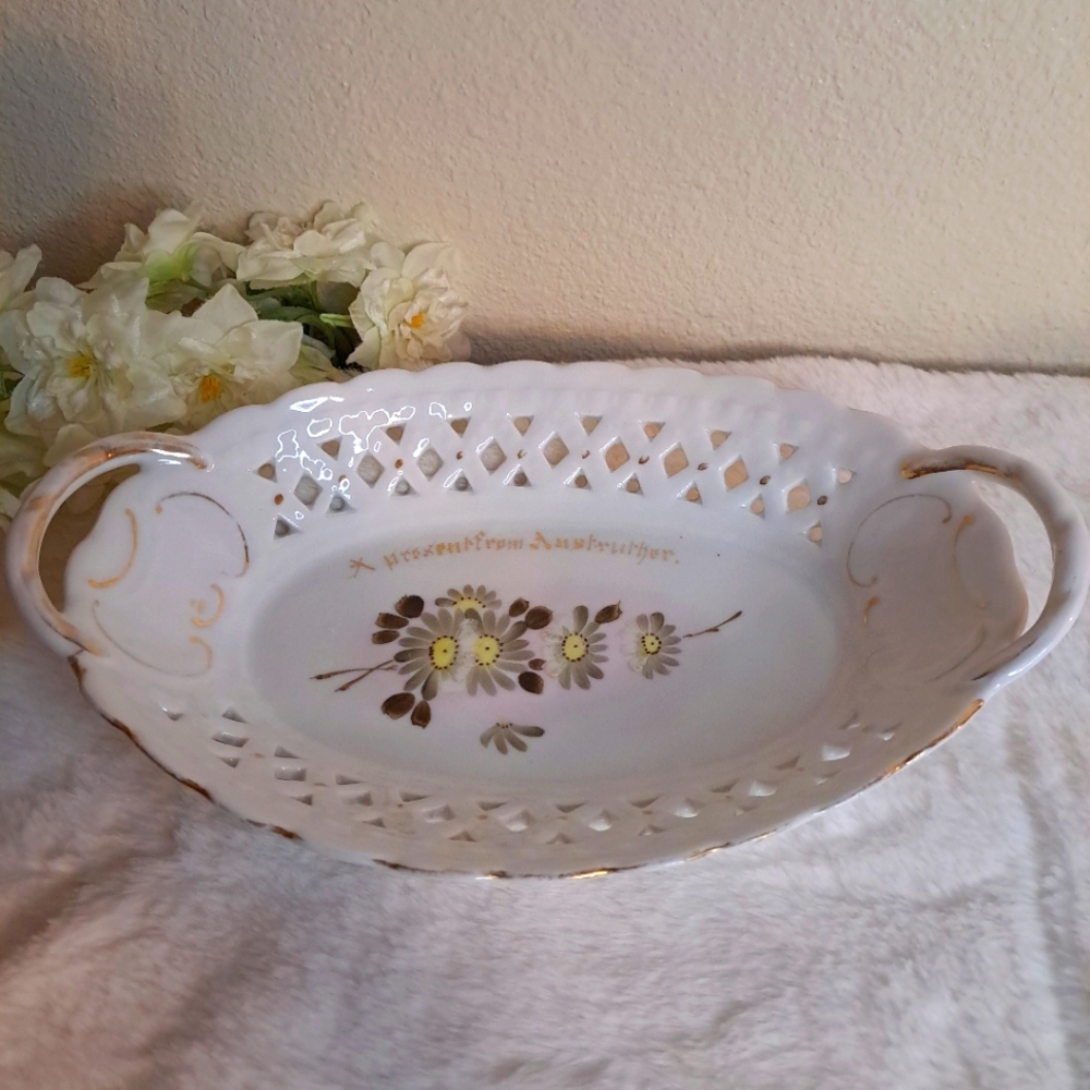Vintage Serving Dish Made in Germany Floral Designed with Scalloped Edges